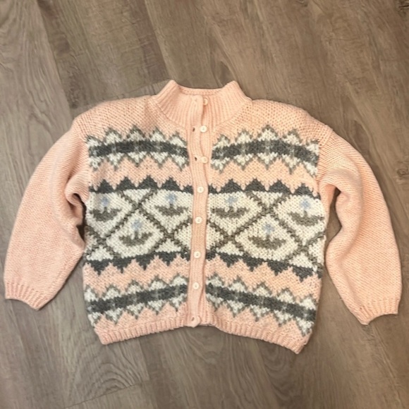 Vintage Knitted by Hand Karen Scott Button Up Cardigan (L) - Picture 1 of 5